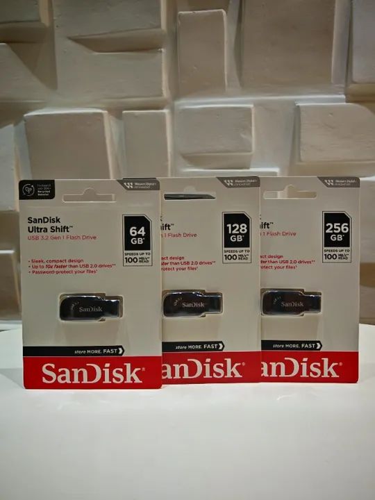 Pendrive Sandisk Ultra Shift USB 3.0 Leitura até 100 MB/s 128GB