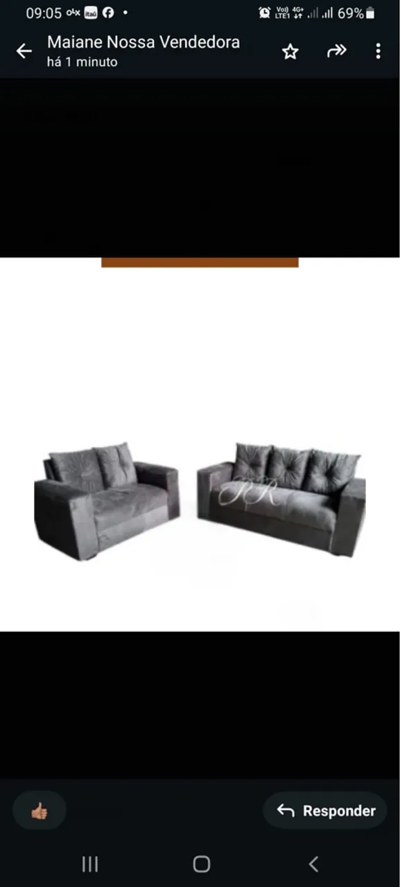 Conjunto de Sofás Cinza Elegante e Confortável R$ 650,00