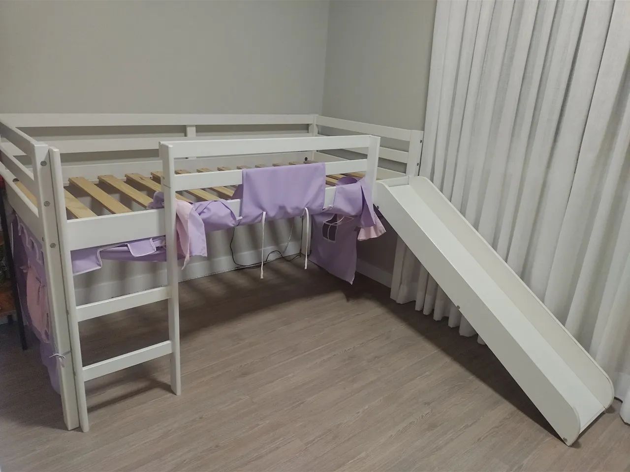 CAMA INFANTIL ELEVADA COM ESCORREGADOR  - Foto 3