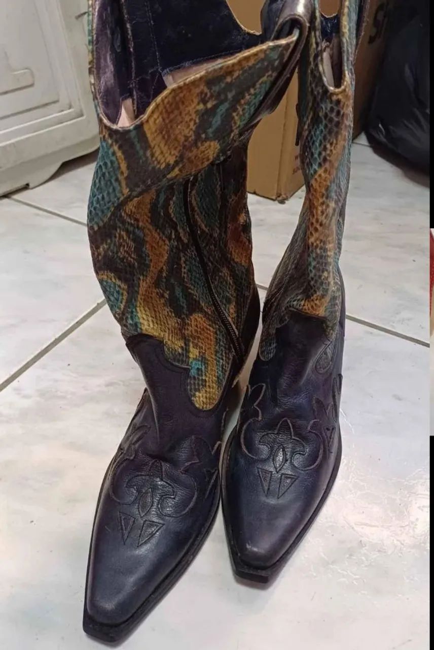 Botas Country Cobra Couro Legítimo - Foto 2