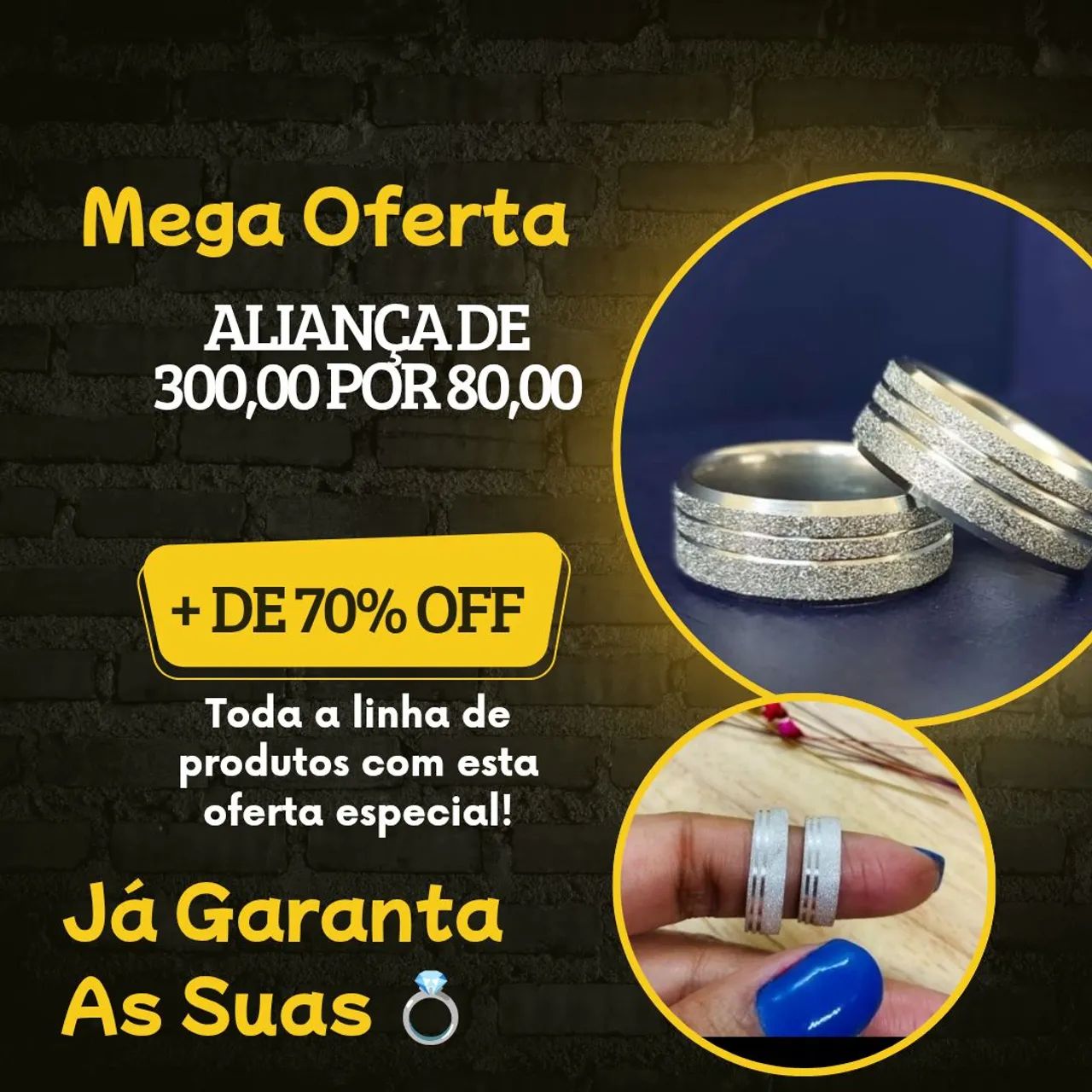 Alianças de Casamento - banhada  18k - 70% OFF - Foto 2