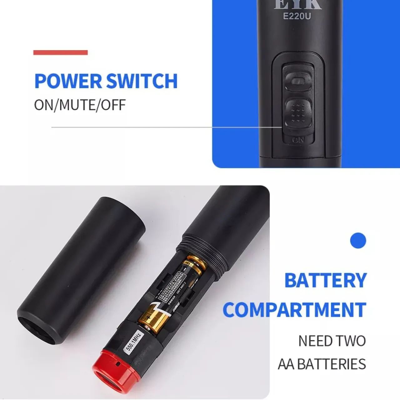 Microfone Sem Fio Duplo 2 bastões UHF - Foto 4