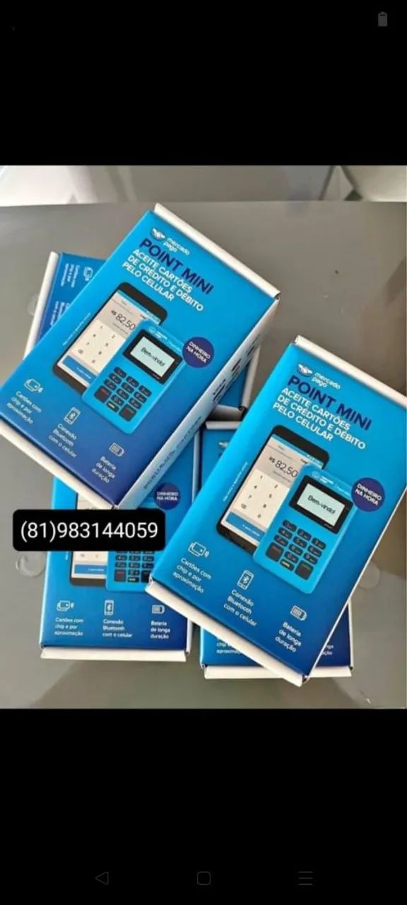 Máquina de cartão Point Mini Mercado Pago - Novo