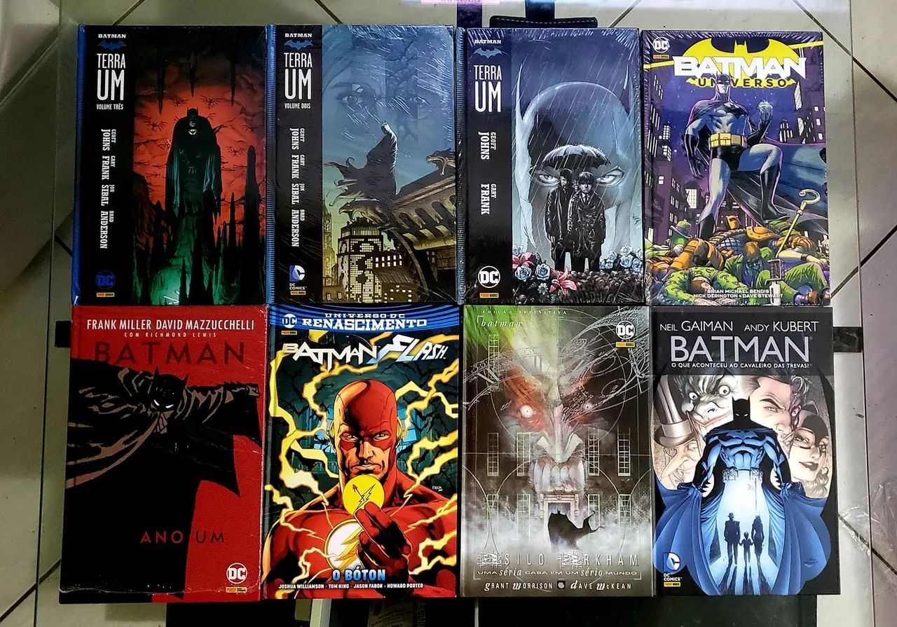 8 HQs Batman - Terra Um, Ano Um, Asilo Arkham e outros 