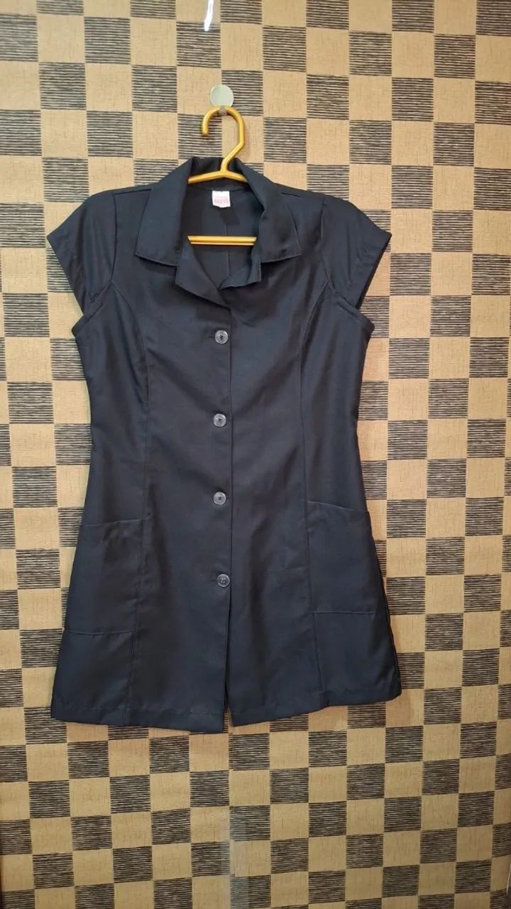 Jaleco Manga Cavada Curta Estética Escolar Enfermagem Tam P