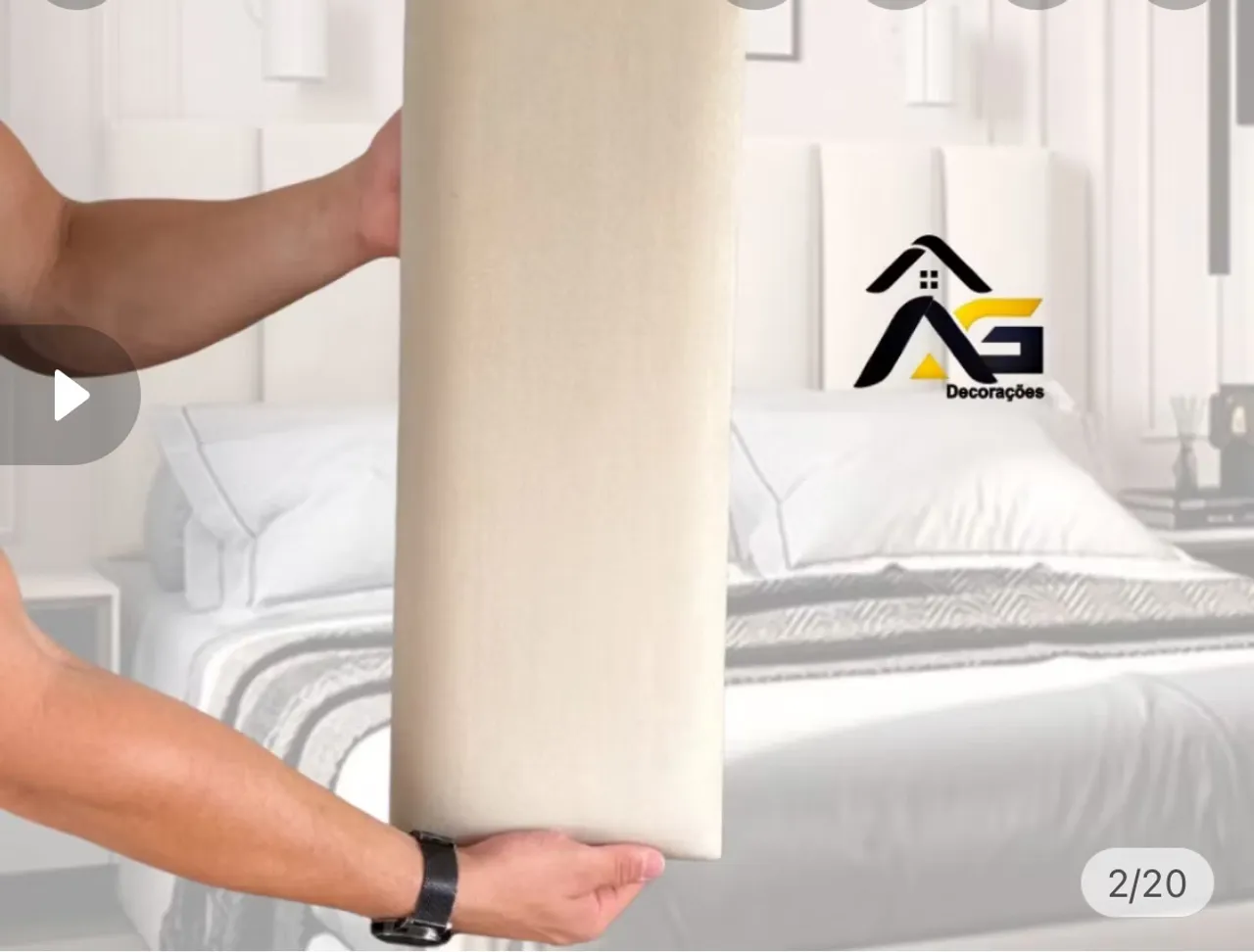 Cabeceira modulada perolada serve até uma quemm