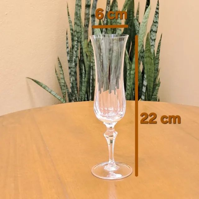 Taças de Champanhe / Espumante STRAUSS - Cristal lapidado com Gravação na Base - Jogo c/ 6 - Foto 2