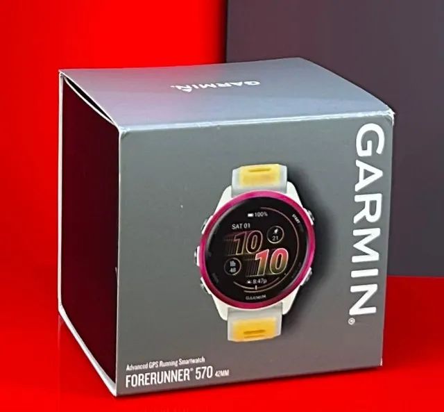 Garmin Forerunner 570 Amoled - 42mm - Raspberry - Produto Novo com Garantia da Loja