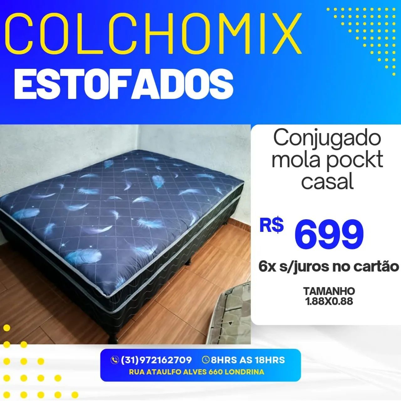 Cama de casal em molas - acoplada 