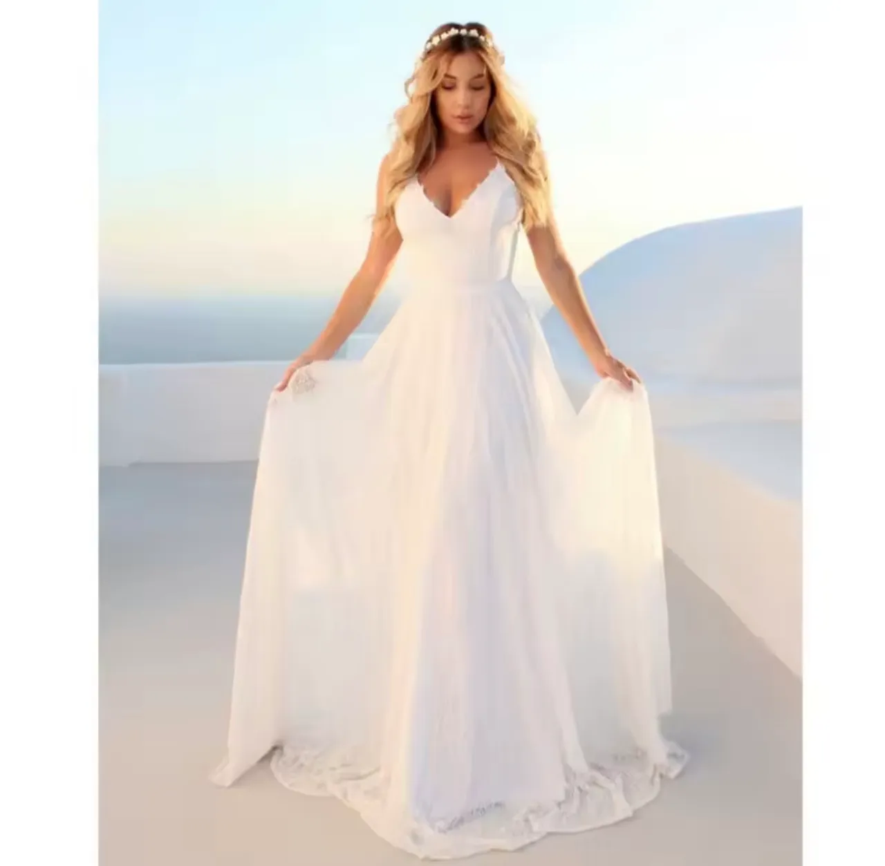 Vestido de noiva elegante e romântico
