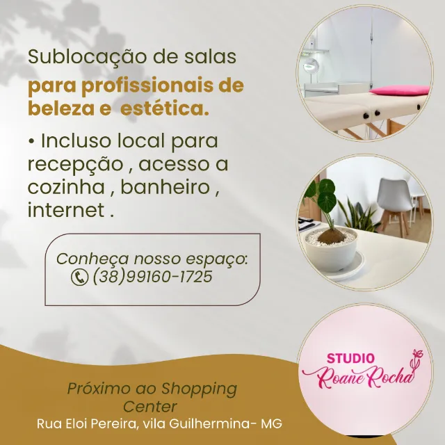 Sala para locação para profissionais da área da beleza e estética .