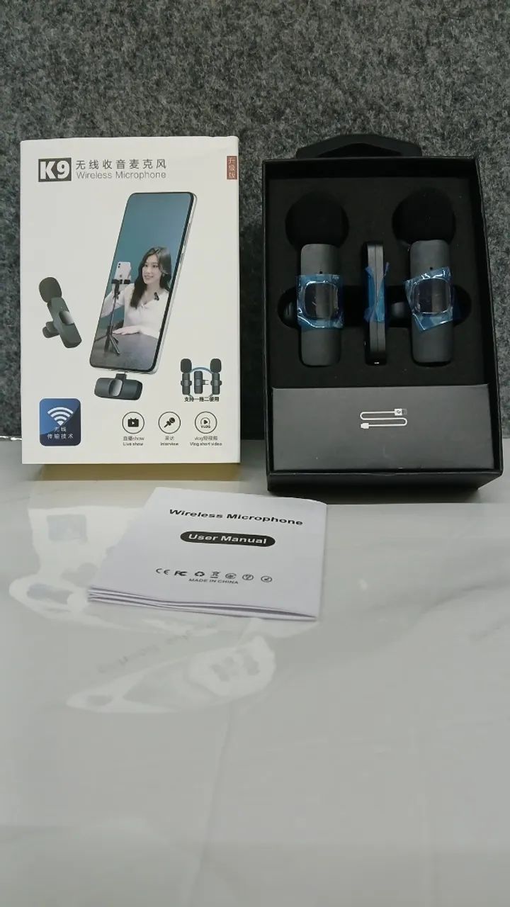Microfone lapela sem fio K9 - Foto 2