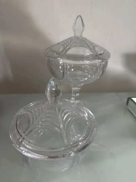 Conjunto de 2 peças em cristal para decoração
