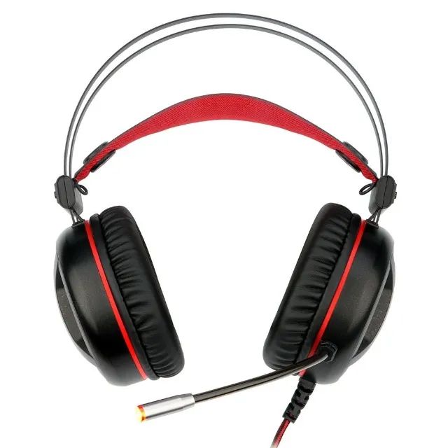 Headset Gamer Redragon Icon H520 P3 C/ Adaptador P2 e USB 7.1 Preto/Vermelho -  WZetta - Foto 3