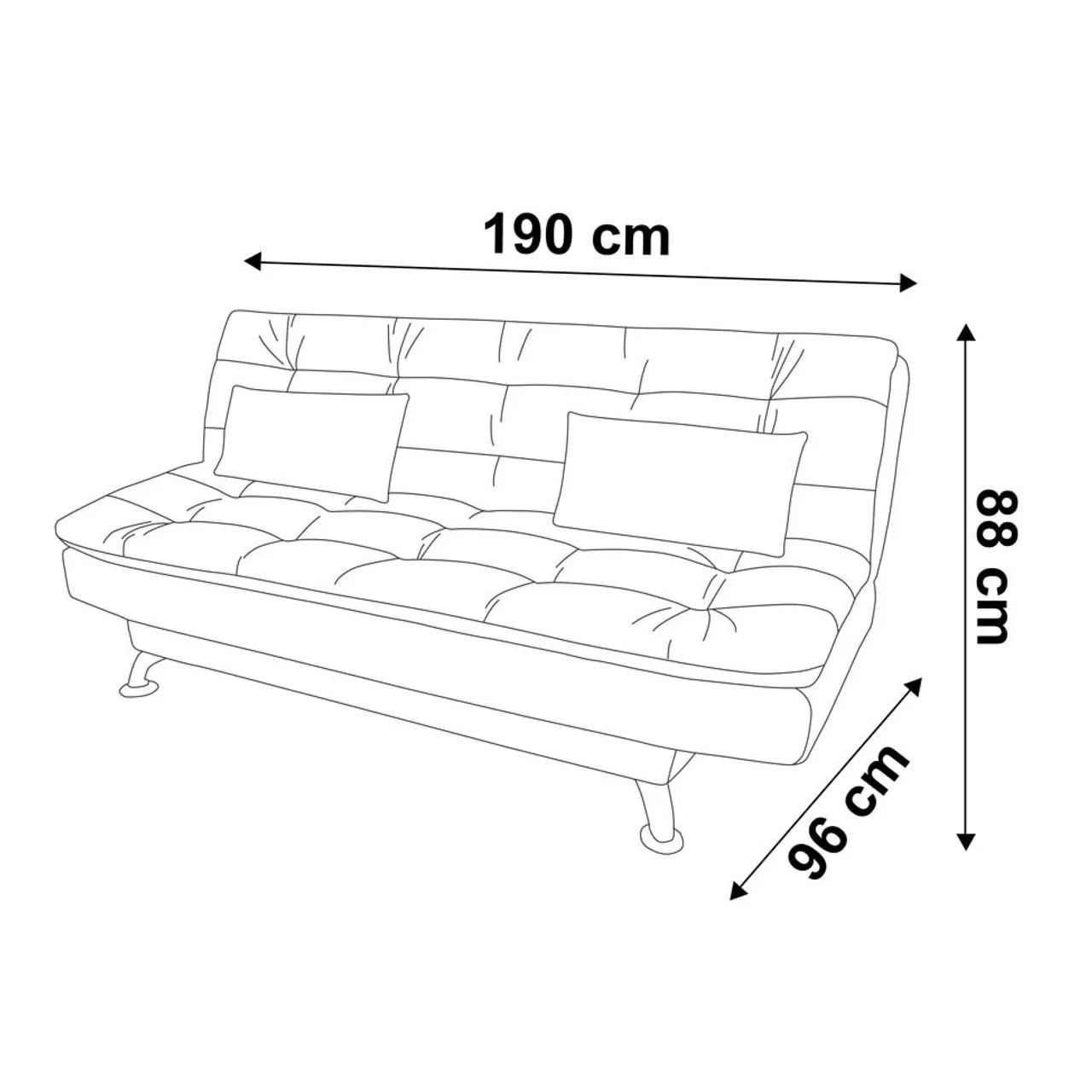 Sofá-cama 3 Lugares Cinza Suede64374834708865122