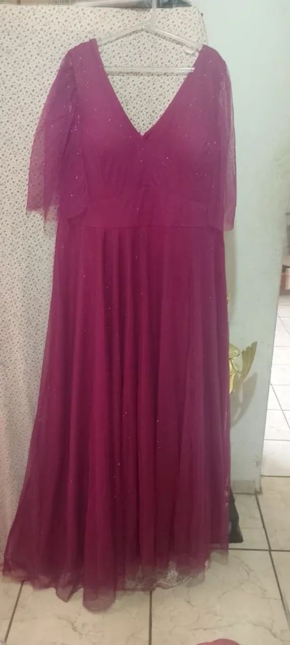 Vestido Longo Rosa de Festa