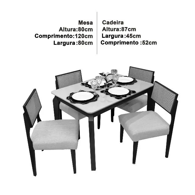 sala mesa de jantar 4 cadeiras - Foto 3