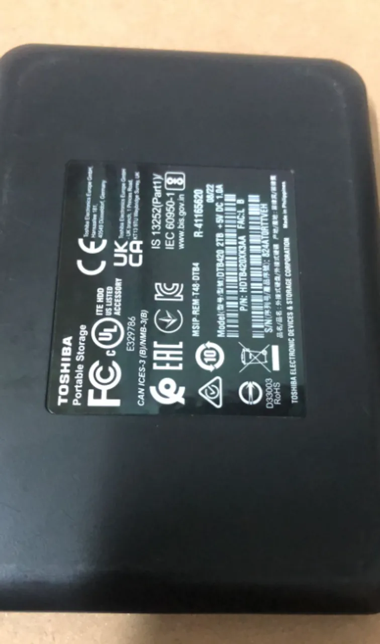 HD Externo Toshiba 2TB Canvio Basics Preto