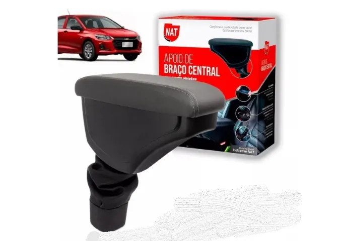 Apoio de Braço Suporte Descanso + Porta Objetos para o Novo Onix Plus Hatch 2020 - 2024