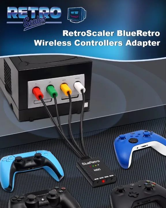 adaptador nintendo game cube para 4 controles bluetooth - Foto 3