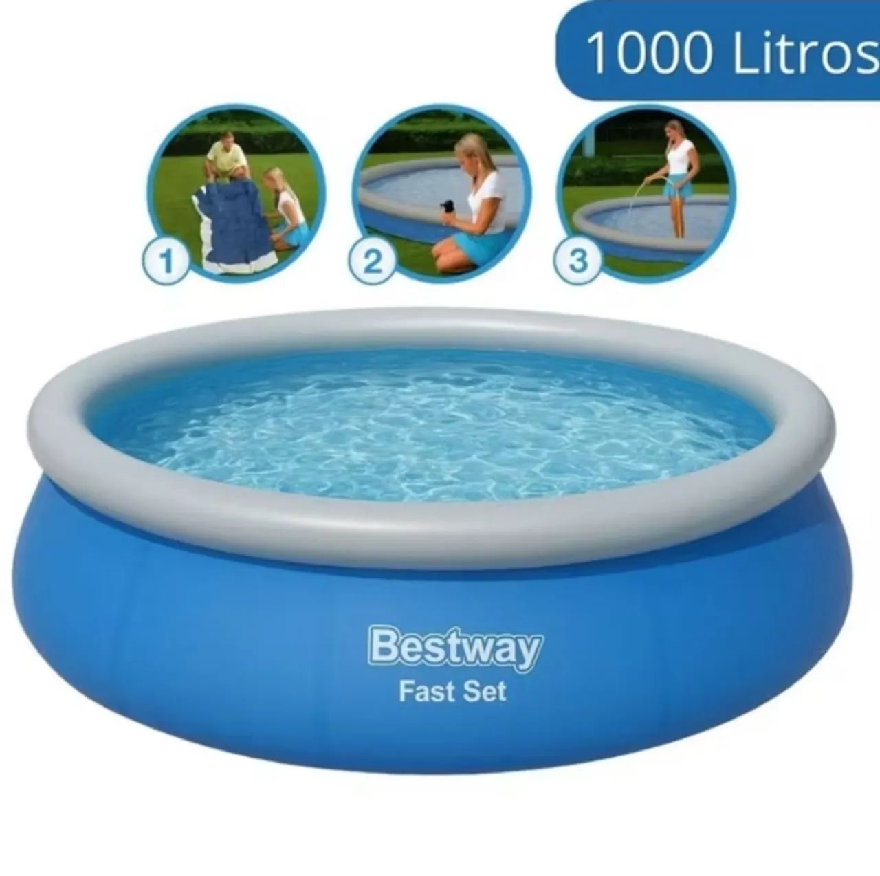 piscina 1000 litros inflável - Foto 2