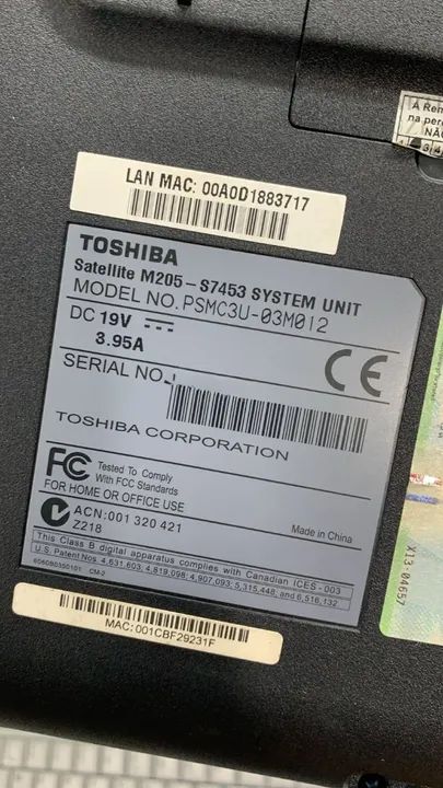 Notebook Toshiba M205 S7453 - Peças - Foto 2