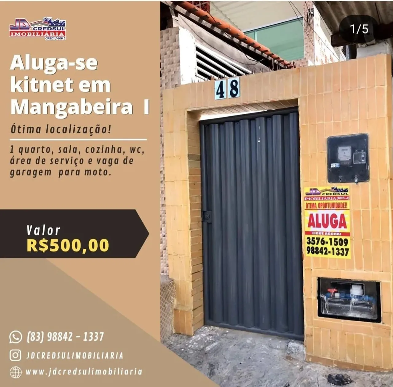 Aluguel de kitnet em Mangabeira 1