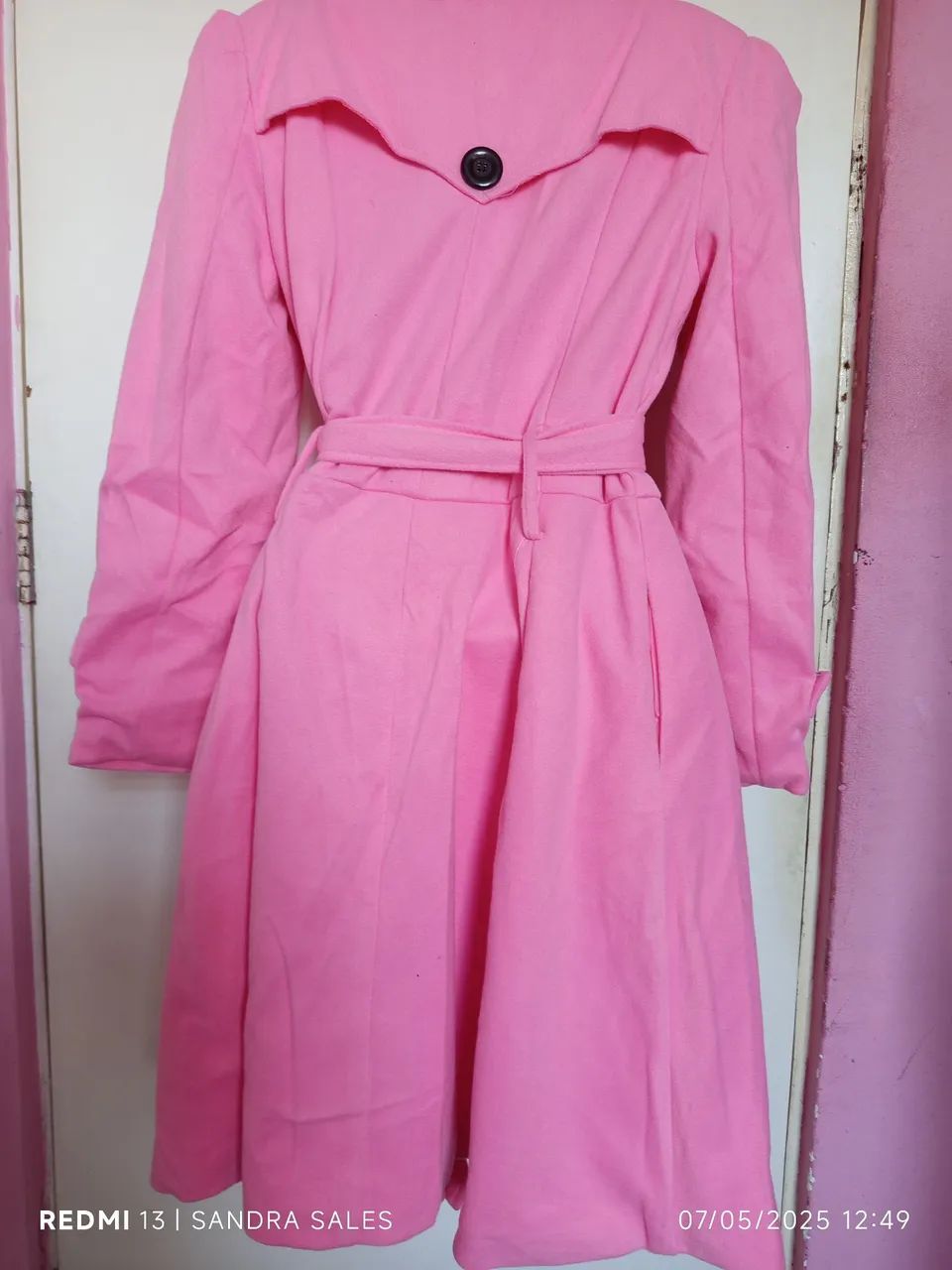 sobretudo Feminino Rosa - Foto 3
