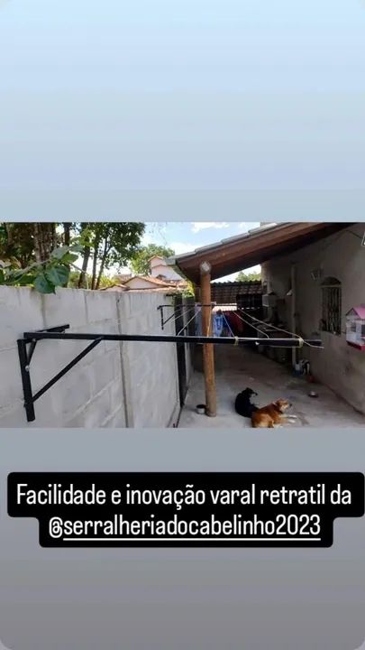 Varal de roupas totalmente personalizável dobrável para área externa - Foto 6