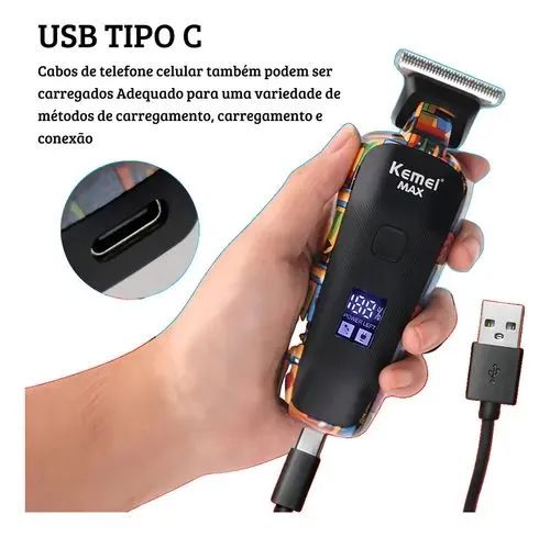 Máquina de Acabamento Kemei Max Profissional - Kit Completo - Foto 4
