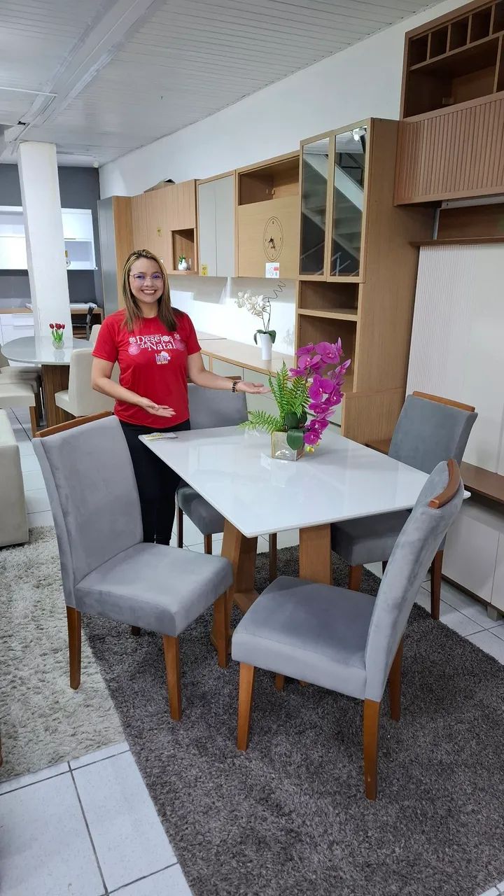Conjunto de jantar cadeiras madeira maciça 