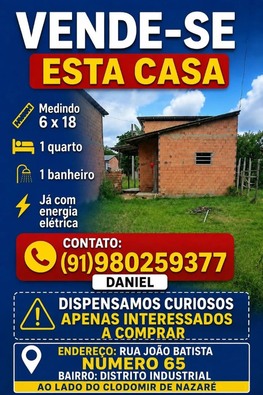 Vender uma casa 4x4 com banheiro 