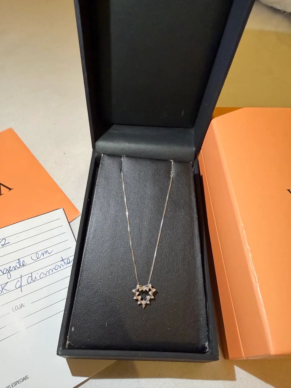 Colar ouro branco 18k e diamantes - Foto 3