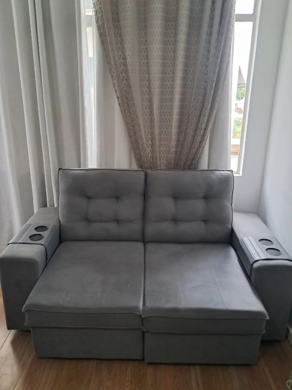 Sofá 2 lugares retratil reclinavel Suede
