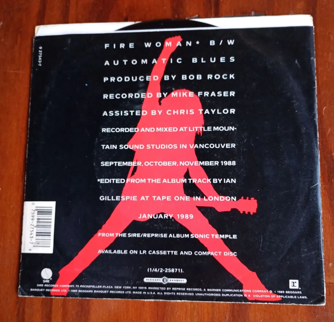 Vinil The Cult - Fire Woman Compacto 7 polegadas c/ 2 músicas Importado excelente estado  - Foto 2