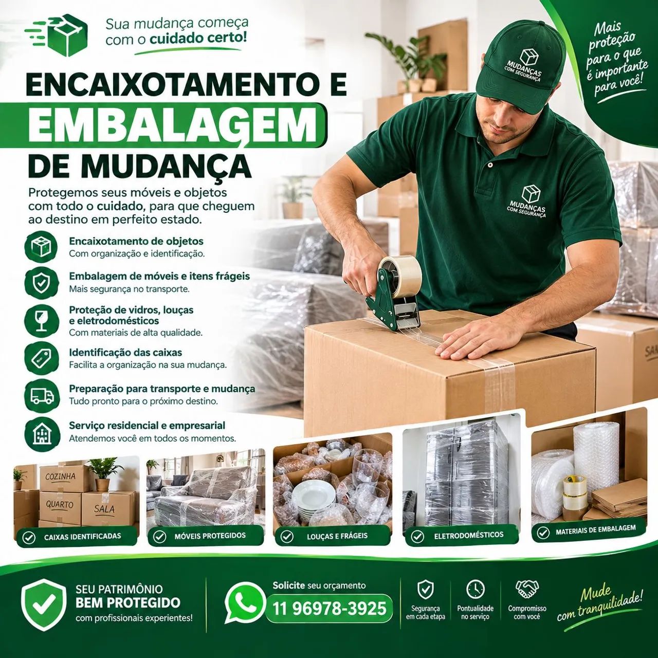 ENCAIXOTAMENTO E EMBALAGEM DE MUDANÇA