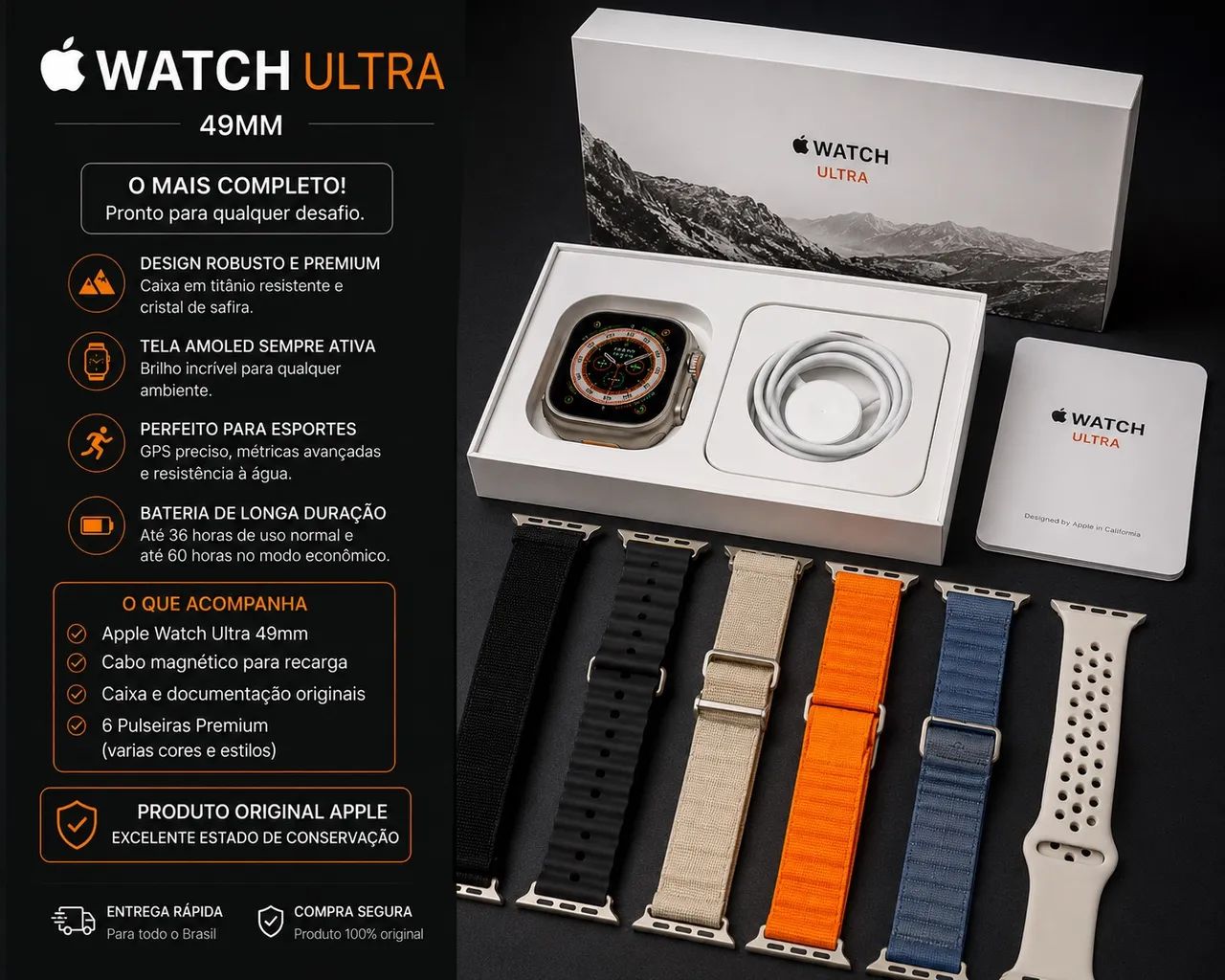RELÓGIO APPLE WATCH ULTRA 2 49MM - TITANIUM 