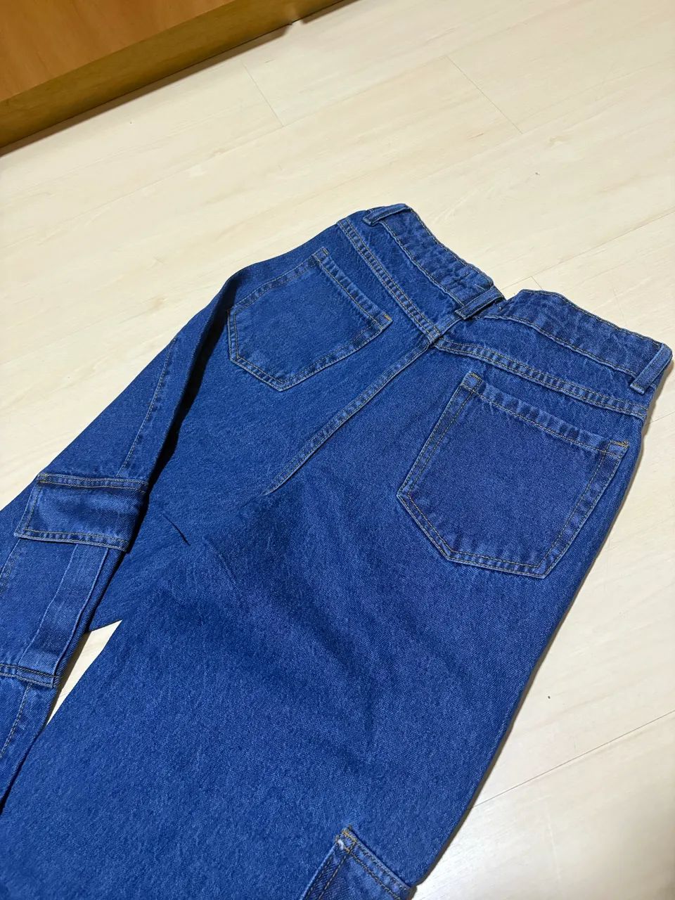 calça jeans cargo n38 azul escuro - Foto 2