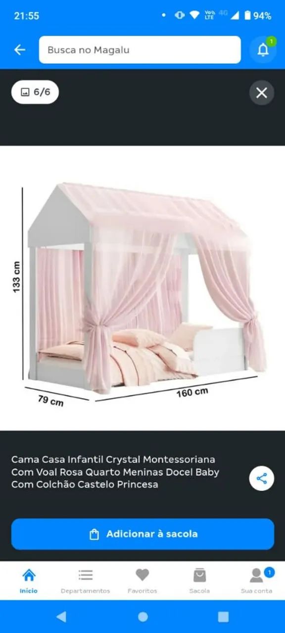 Cama casa infantil Crystal monteseensoriana com colchão  - Foto 2