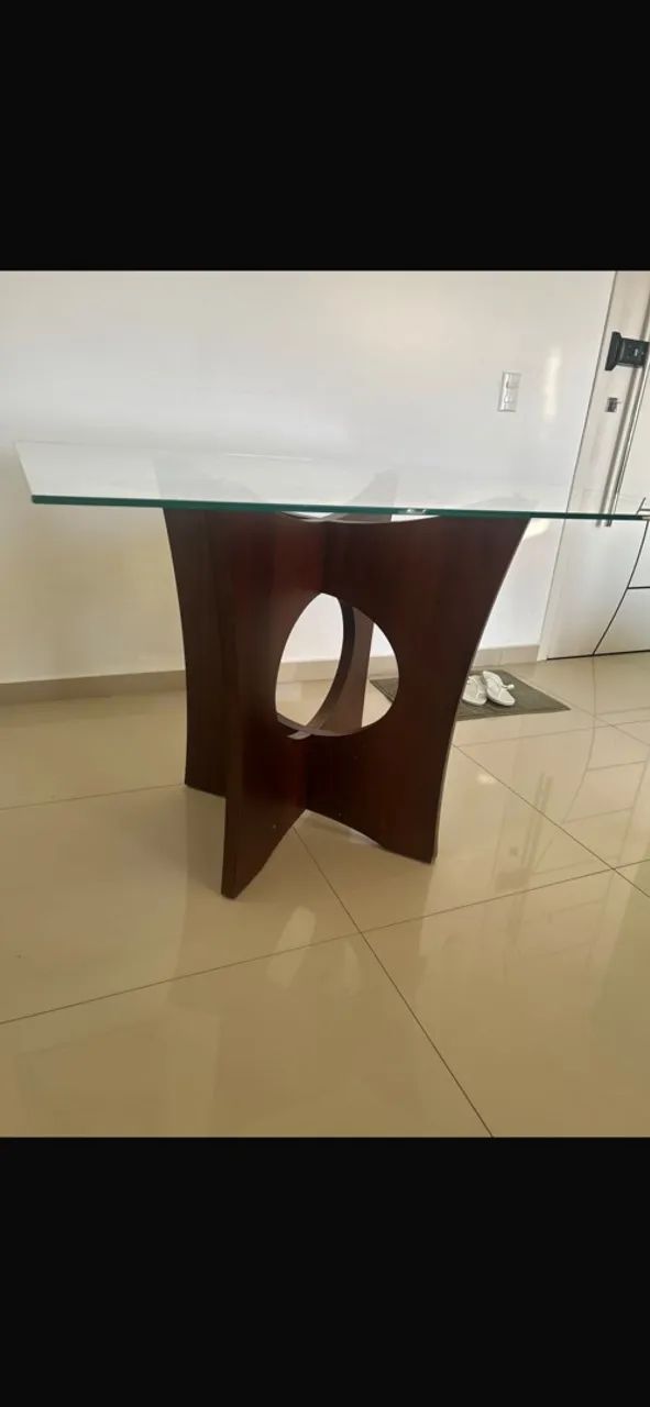 Mesa de jantar com tampo de vidro - Foto 4