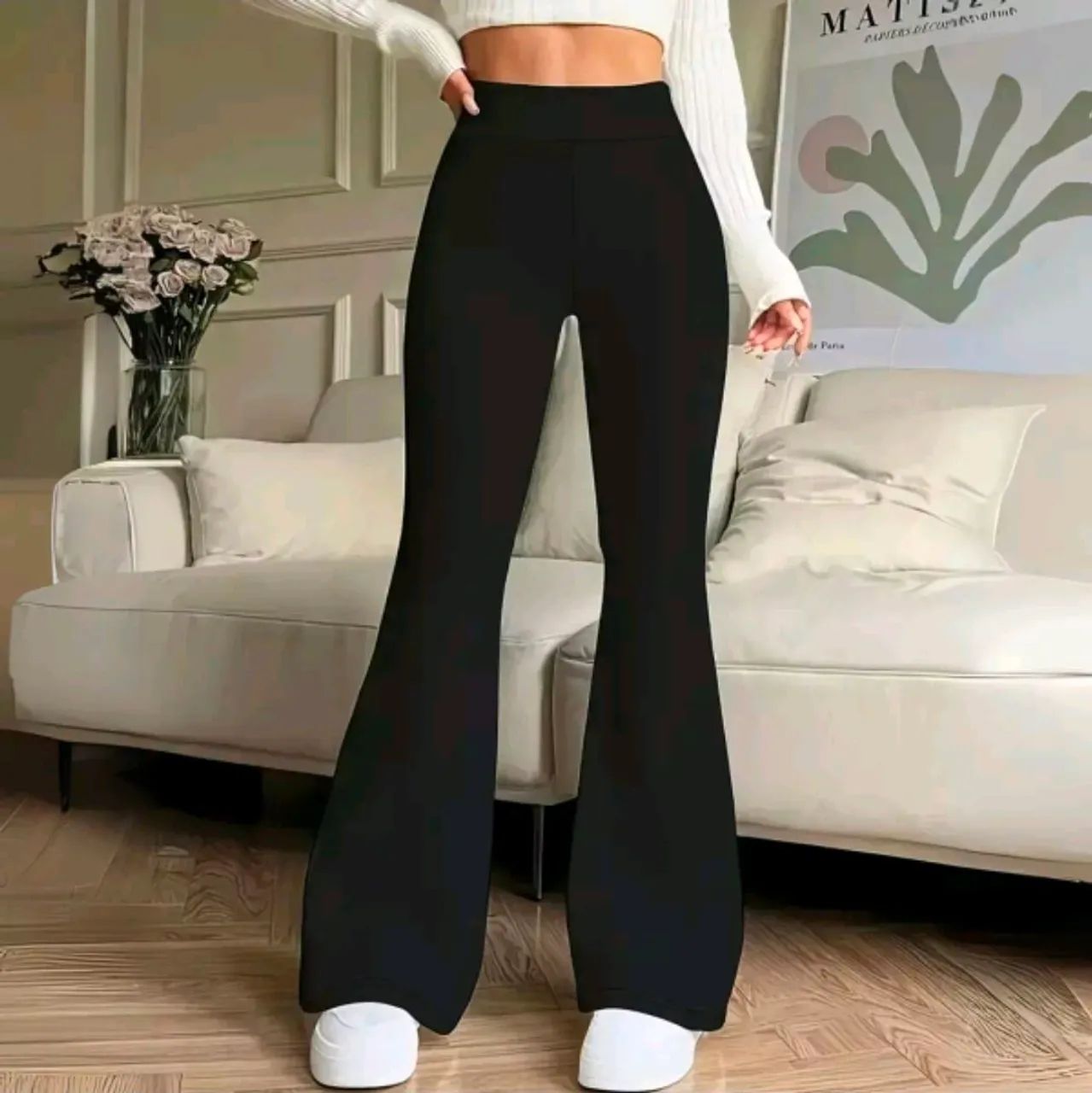 Calça Flare Bailarina sem bolso Tecido Premiun - Foto 5