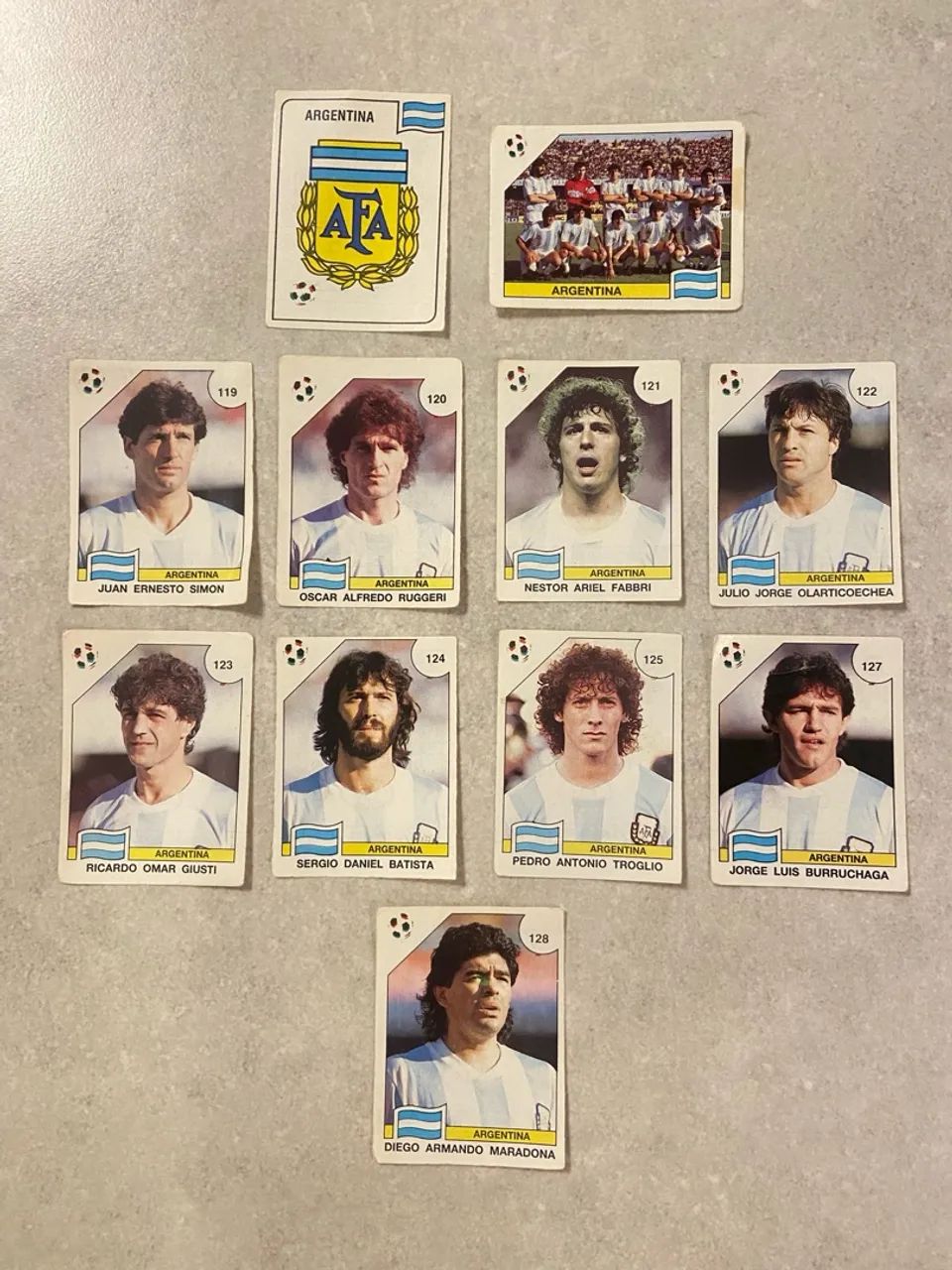 Lote de figurinhas da Copa de 90 da Argentina + Maradona
