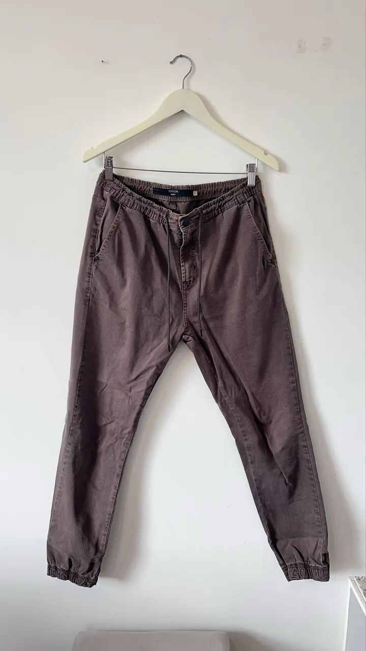 Calça Jogger Youcom Masculina Marrom Com Elástico