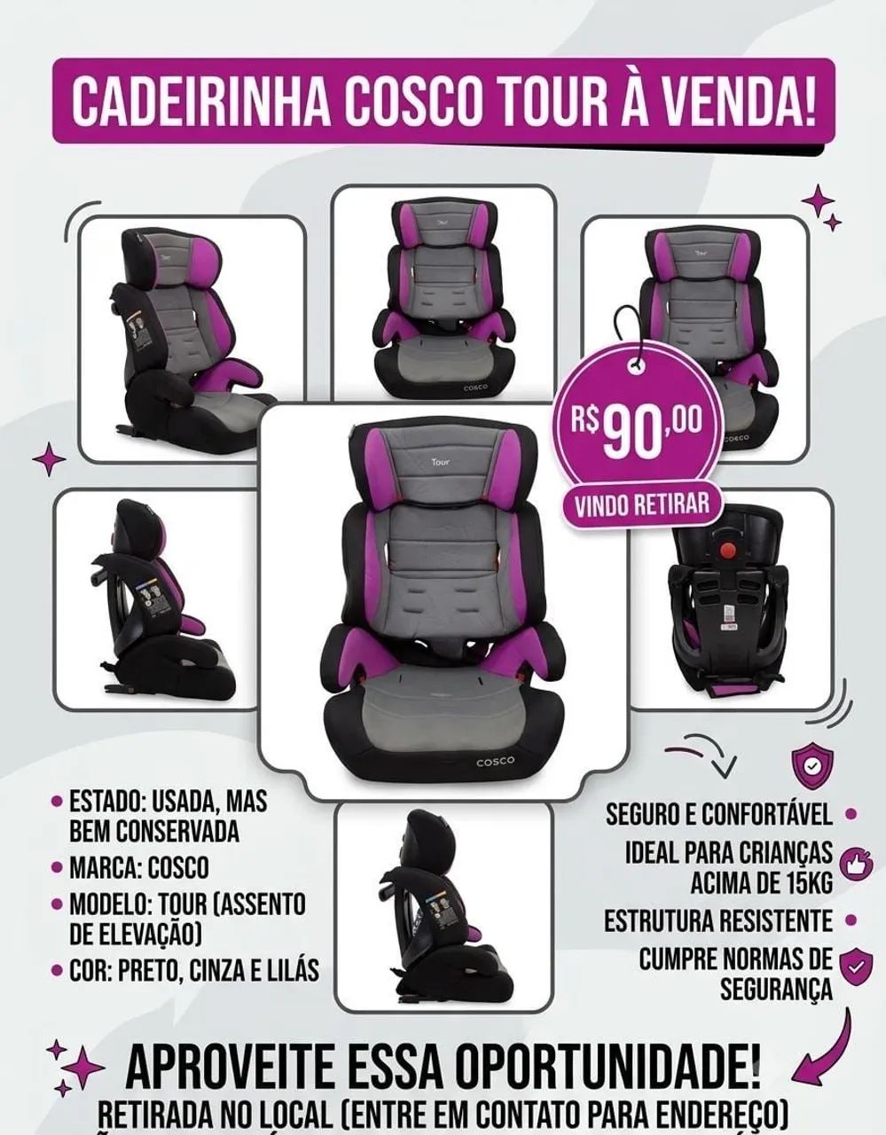 Cadeirinha de carro 90,00 - Foto 2