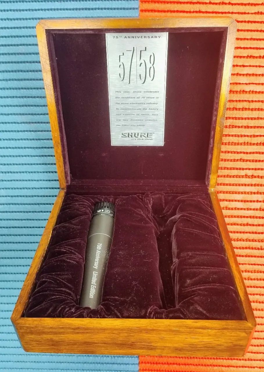 MICROFONE SHURE SM57 75th ANNIVERSARY LIMITED EDITION - 2000 + CAIXA ORIGINAL