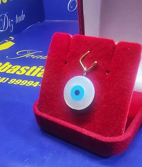 Pingente Olho Grego 15 mm Ouro 18 Kilates - Foto 3