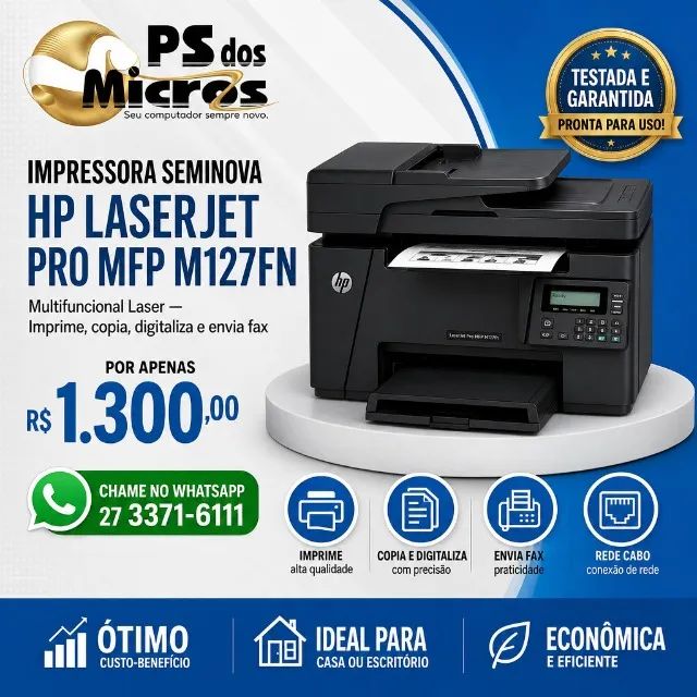 Impressora Multifuncional HP Laser - Seminova