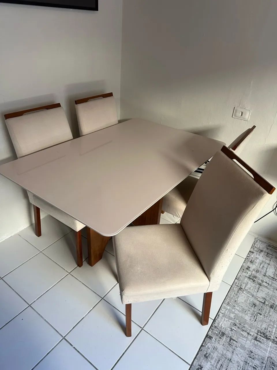 Mesa de Jantar 4 Lugares - Mobly - Off-white - Foto 2