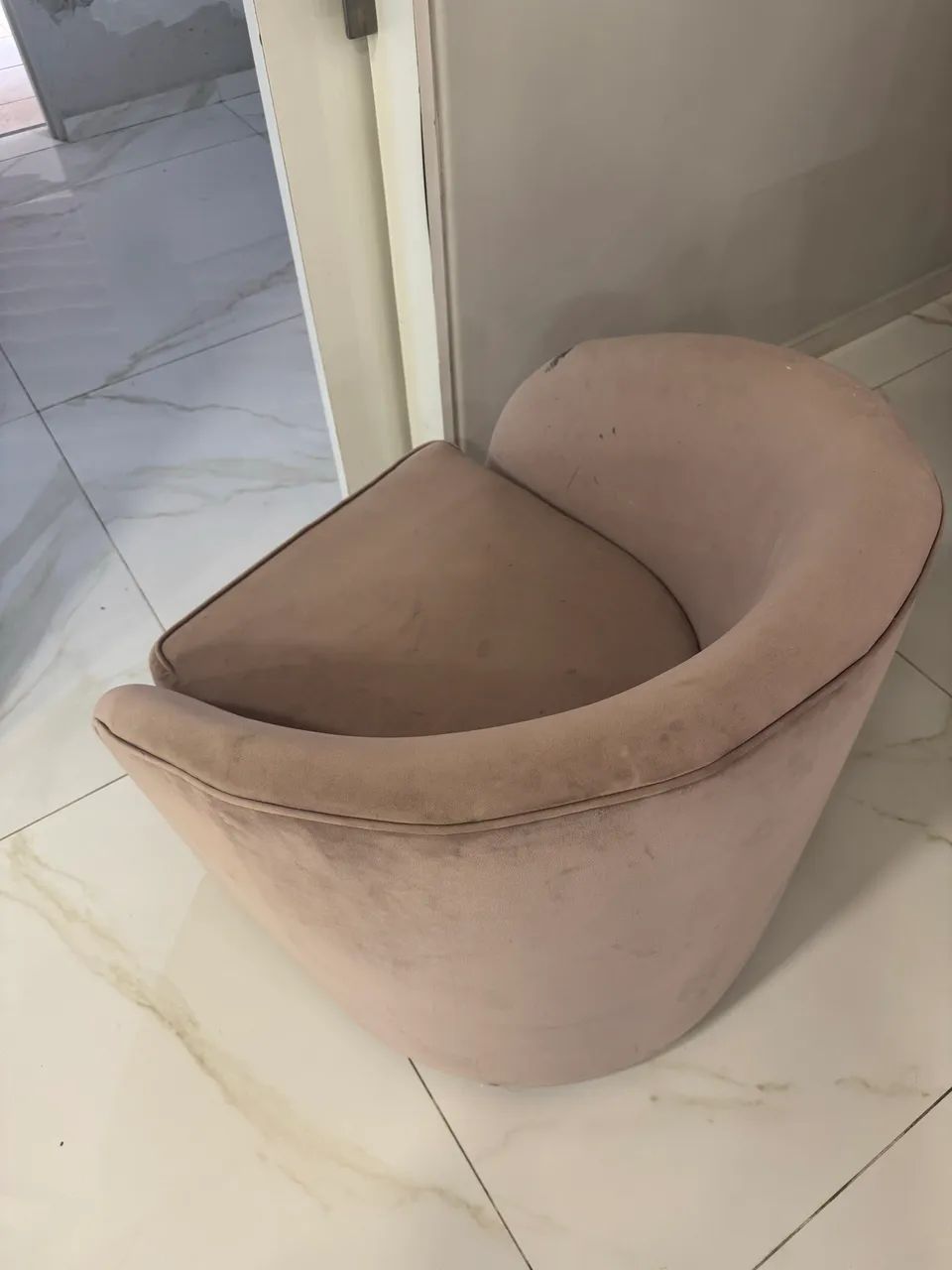 Poltrona Decorativa Concha em Veludo Rosé  - Foto 5