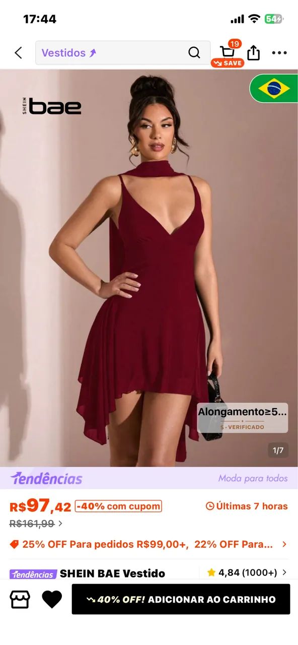 vestido vinho com tule  - Foto 3